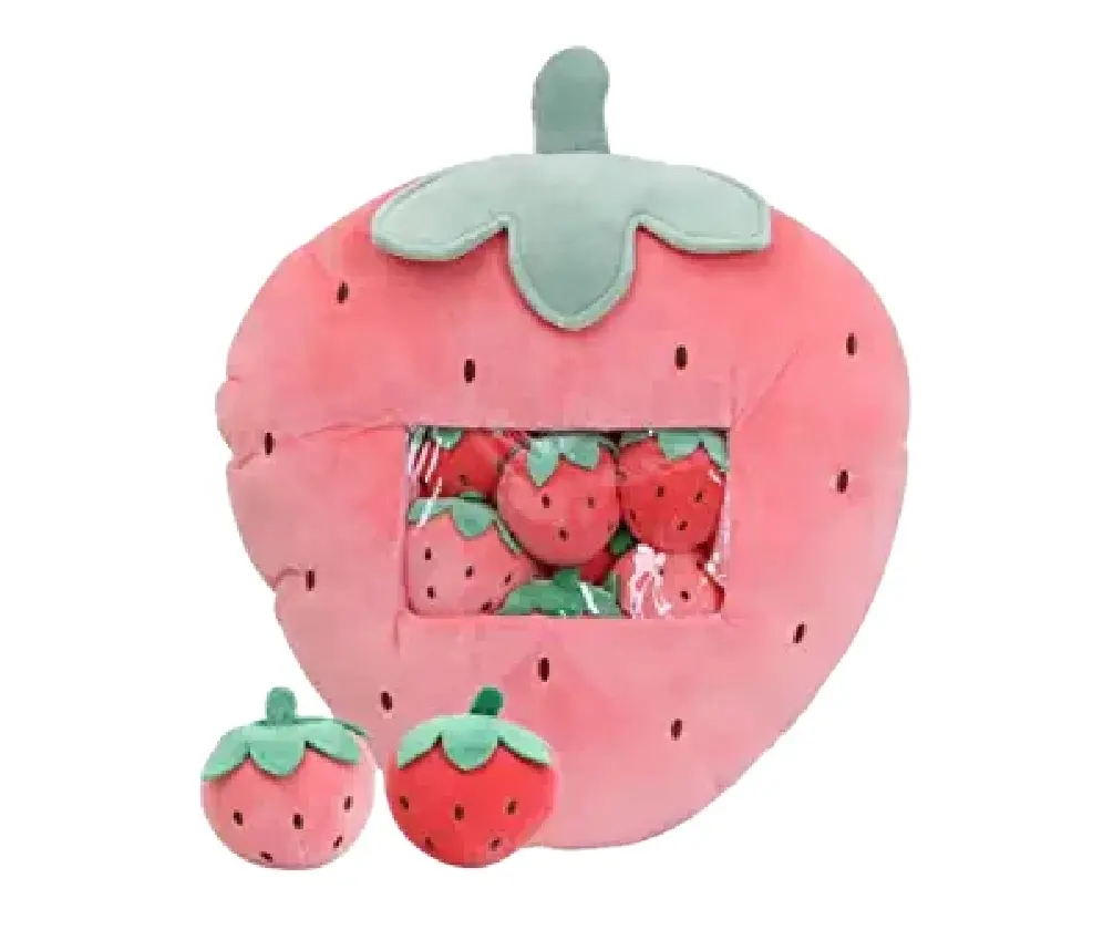 Oreiller en peluche fraise pour enfants, jouets fruits en peluche, cadeaux créatifs pour adolescentes et filles, 1 pièce