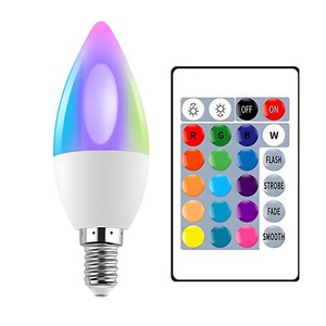 C37 uzaktan kumanda RGBW mum şeklinde ampul E14 tabanı Led akıllı ışık AC100-240V 3W karartma renk ışıkları parti barlar için uygun - Product Image 1