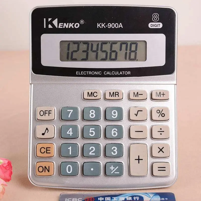 Promocional preto branco 8 dígitos de plástico, modelo de mesa eletrônica grande escritório negócio calculadora para presentes de negócios