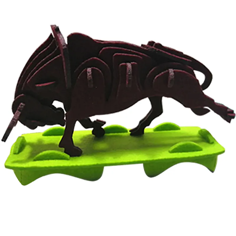 Quebra-cabeça de animais de feltro 3D para crianças brinquedos DIY novidade
