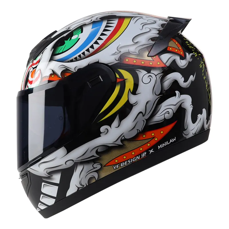 Özelleştirilmiş Dot Ece sertifikalı kasklar motosikletler özel tam yüz Motor döngüsü kask Cascos erkekler yetişkinler için motosiklet kaskları