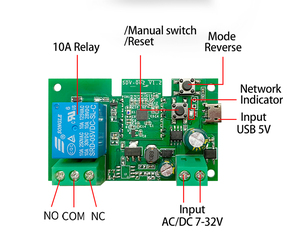 EWelinkWifiスマートスイッチホームオートメーション1CHWiFiリレー5vACDC7-32VスマートランプライトスイッチAlexaWiFiリレー - Product Image 1
