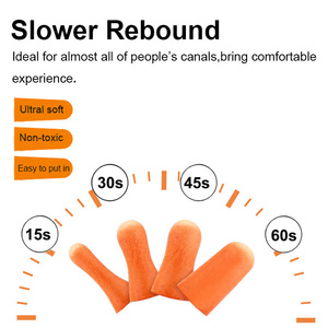 سدادات أذن من الفوم الناعم للوقاية من الضوضاء أثناء النوم أثناء السفر ، سدادات أذن من الإسفنج للصيد الخارجي 1 بوصة ، سدادات أذن واقية للسمع للحد من الضوضاء - Product Image 3