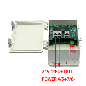 Hochwertiger wasserdichter 24-V-POE-Schalter für den Außenbereich Professional 4 2 POE-Schalter mit 100 Mbit/s und Regen box