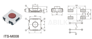 Tact <strong>Switch</strong> ITS-O001 12*12*mm White 0.5A 250v 4 Pins Mini Tactile <strong>Switch</strong> - Product Image 6
