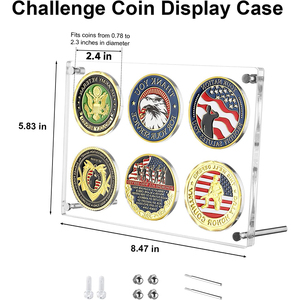 Custom-made Antique <strong>Coin</strong> Display Rack-Square Acrylic Collector's <strong>Box</strong> with Multiple Display Options for Challenge <strong>Coins</strong> - Product Image 5