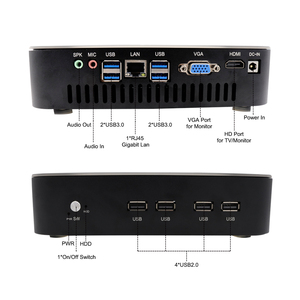 Barebone núcleo del sistema i7 7700T 4 núcleos de 8 hilos 1HD VGA LAN 4USB 3,0 Win10 Linux PC todo-en-uno hardware software - Product Image 4