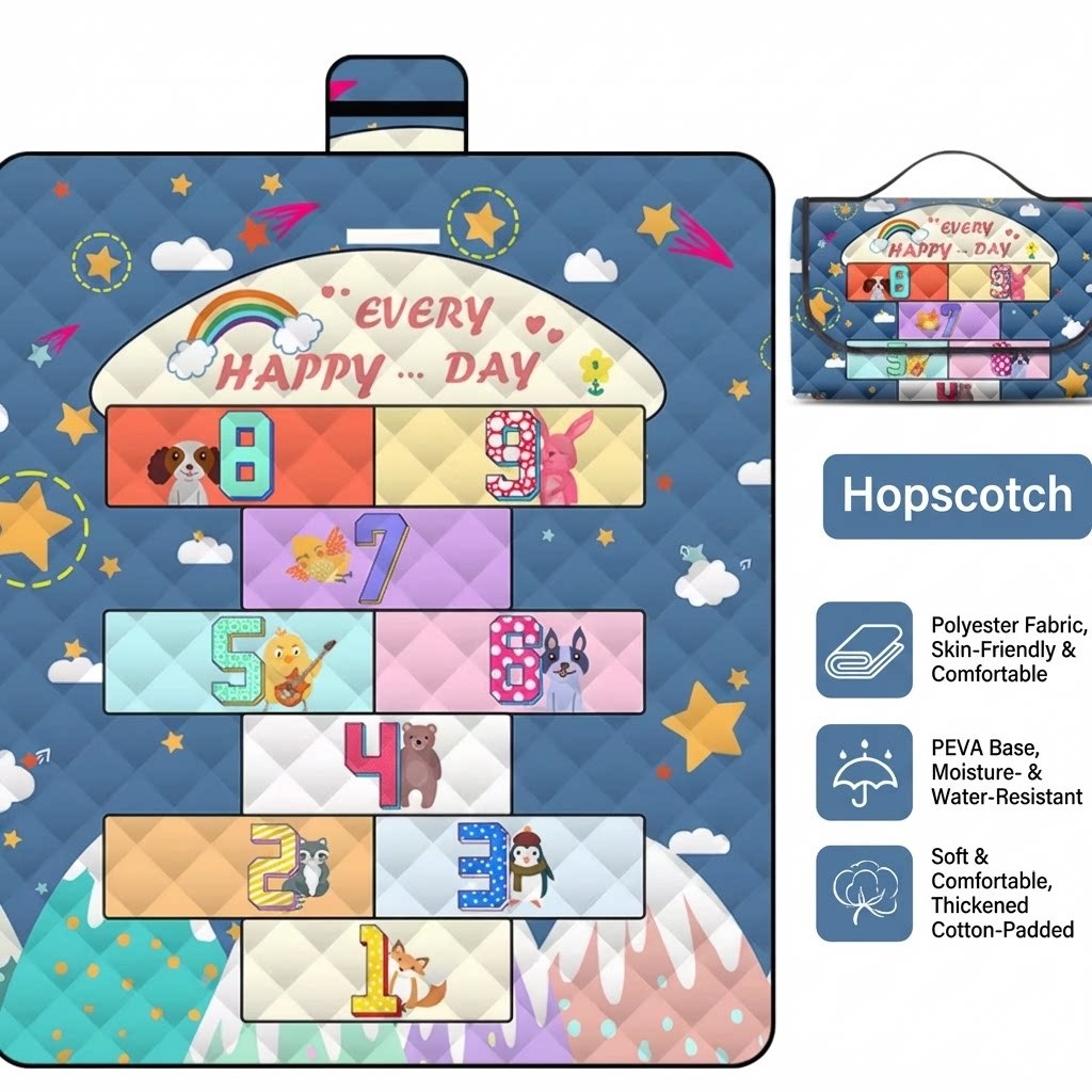 Hopscotch ultrasonic picnic mat