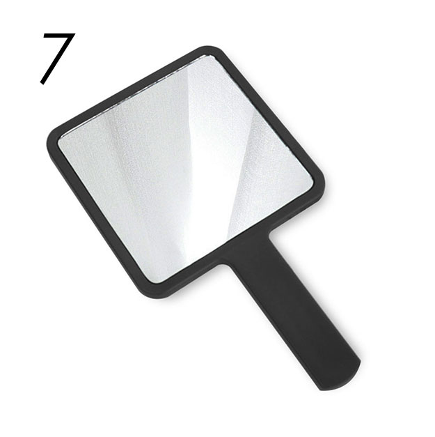 pequeño espejo de maquillaje cuadrado negro