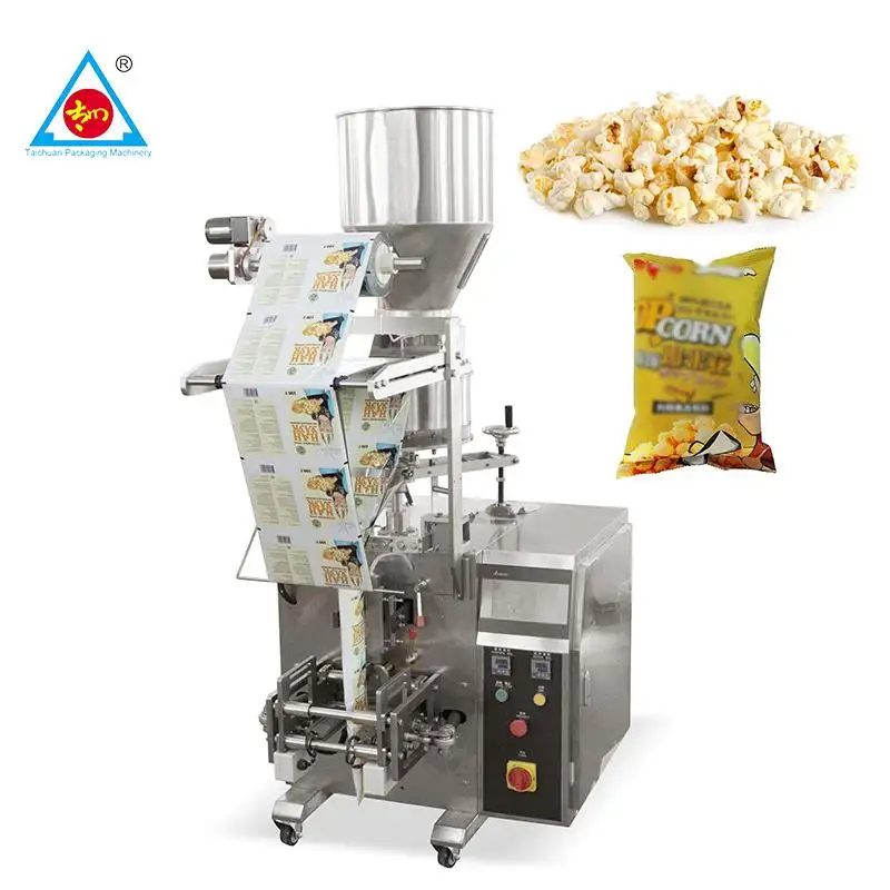 Noci automatiche frutta secca Banana Chips arachidi palla caramelle piccola macchina imballatrice di riempimento verticale macchine per l'imballaggio di Popcorn