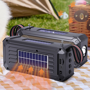 Multi funzione doppio pannello solare carica alimentato 5W mini altoparlante radio portatile all'aperto con forte torcia a led - Product Image 3