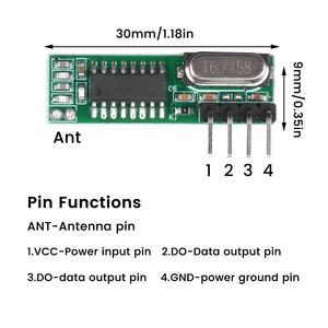 <strong>433</strong> <strong>Mhz</strong> Superheterodyne RF <strong>Receiver</strong> and Transmitter Module 433Mhz Remote controls For Wireless module Diy Kits - Product Image 4