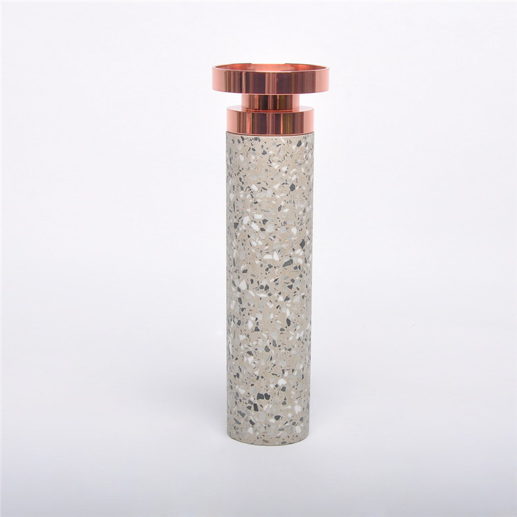 Exquisite table candle holder candle plate stand / tall terrazzo candlestick for candle