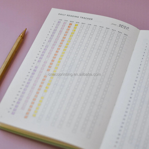Custom Size Design <strong>Printing</strong> Blue Linen Hardcover Book Review Reading <strong>Log</strong> Tracker Journal <strong>Notebook</strong> <strong>With</strong> Pen Holder - Product Image 3