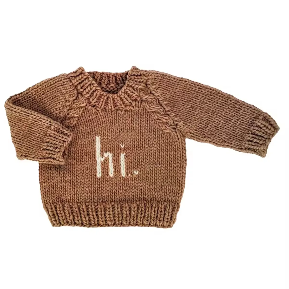 Patrón sólido Jersey transpirable Suéter de bebé con letra decorativa Ropa infantil con atributo único