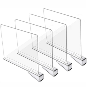 Acrylic rõ ràng Kệ nhựa chất lượng cao tùy chỉnh rõ ràng kệ sách ngăn quần áo tổ chức nhựa siêu thị kệ chia - Product Image 1