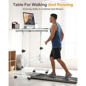Small Adjustable Height Standing <strong>Computer</strong> Desk Portable <strong>Rolling</strong> Desk with Wheels Sit Stand <strong>Table</strong> for Mobile Devices - Product Image 5