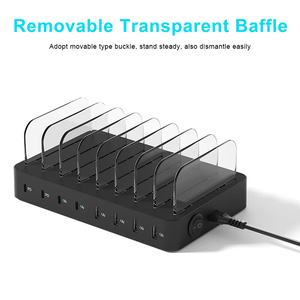 Masaüstü taşınabilir akıllı cep telefonu hızlı şarj evrensel çoklu USB şarj aleti 8 Port 4 tip C portu ile hızlı şarj istasyonu - Product Image 4