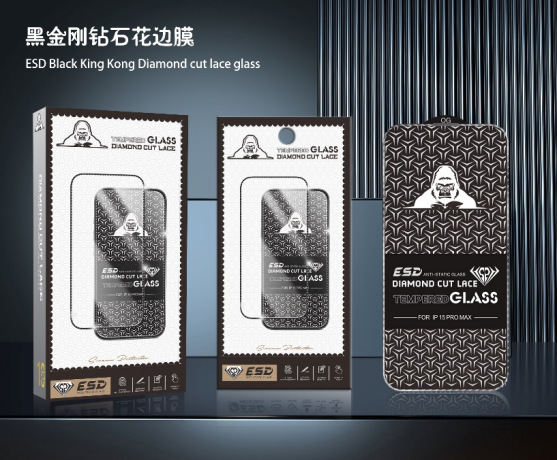 5 cristales de encaje con corte de diamante King Kong negro.