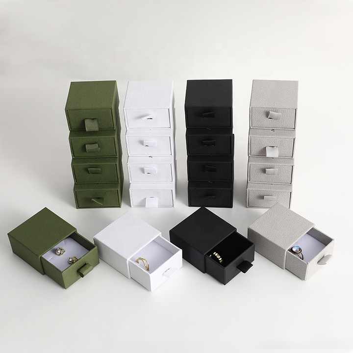 Sliding Drawers Pull Out Handmade Jewellery Packaging Paper Boxes for Necklace Ring Jewelry Storage