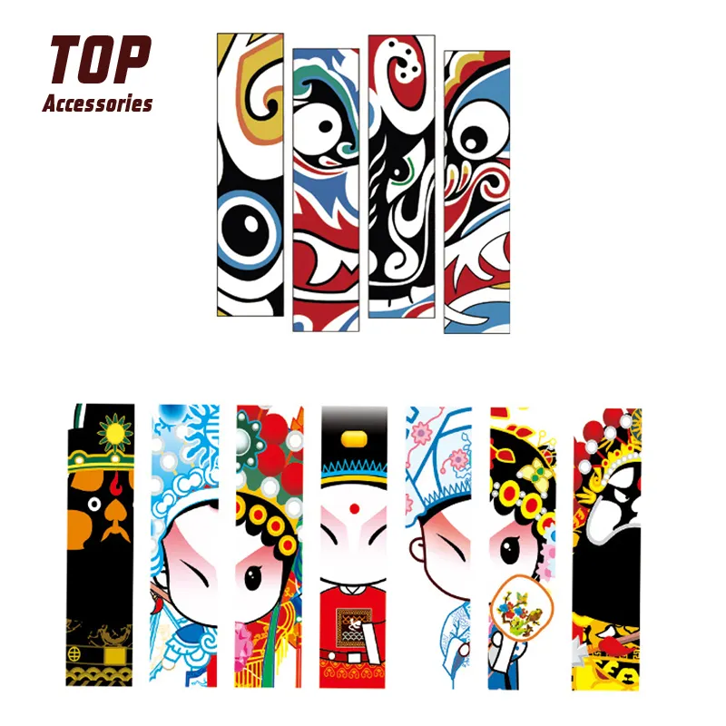 Joy Leder individueller Plastisol-Wärmeübertragung T-Shirt Logo China-Stil florales Make-Up-Design ethnische Kleidungsstücke Etiketten