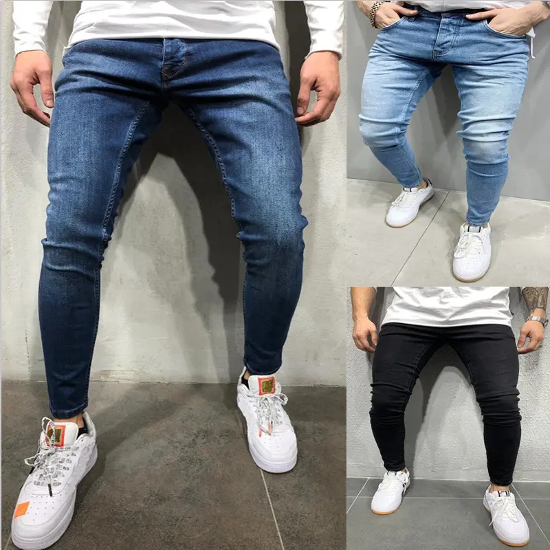 Jeans évasés vintage pour hommes, pantalon empilé 100 coton avec fermeture à boutons latéraux, vente en gros/