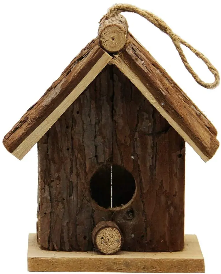Di legno Al di Fuori Appeso Uccello Casa per Piccolo Uccello Natura di Ventilazione (Marrone)