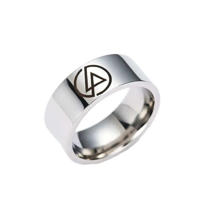 LinKin Park-anillo de acero inoxidable para hombre, joyería con símbolo de banda, para Europa y América, gran oferta, venta al por mayor