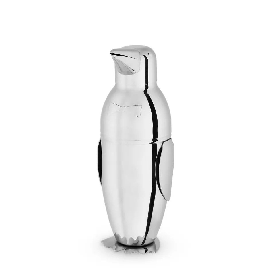 Coqueteleira de pinguim em aço inoxidável prata 500ml, chocadeira antiga com filtro