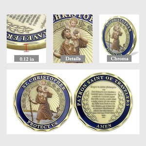 Fabrika özel sikke Patron aziz Travelers namaz hatıra parası St Christopher özelleştirilmiş meydan sikke - Product Image 3