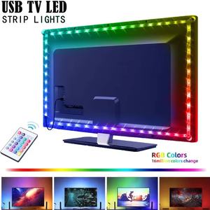Joystar 2M 5V TVバックライトRGB LEDストリップライトSMD 5050 30LED 1M 2M <span class=keywords><strong>3M</strong></span> 4M 5M USB LEDストリップライト24キーリモコン付き
