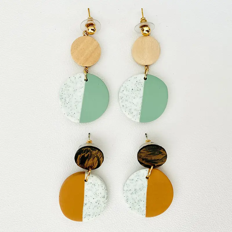 Aretes di moda a buon mercato orecchini del cerchio dei monili set di ceramica molle argilla orecchini di goccia per le donne