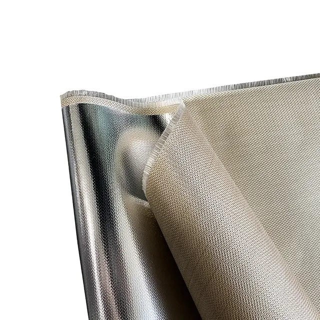 Tissu à hautes températures de fibre de verre de papier d'aluminium avec l'adhésif de silicone pour la couverture d'isolation thermique