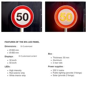 Segnaletica esterna in alluminio personalizzata 3m solare riflettente lampeggiante a Led per la sicurezza stradale radar - Product Image 5