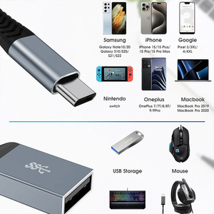 Customized TYPE-C 1/2 Y-Shaped Adapter Cable PVC Stereo for Keyboard <strong>Game</strong> <strong>Controller</strong> <strong>USB</strong> Flash Drive Mobile Phone <strong>Computer</strong> 1080p - Product Image 4
