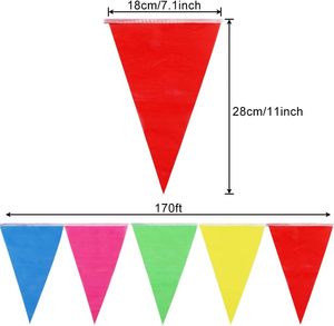 Banderín triangular colgante de Color sólido de doble cara personalizado, banderines para decoración de fiesta - Product Image 2