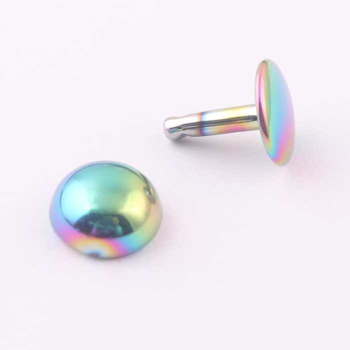 12mm קשת מתכת תיק פטריות מסמרת בגד כפול כובע מסמרות