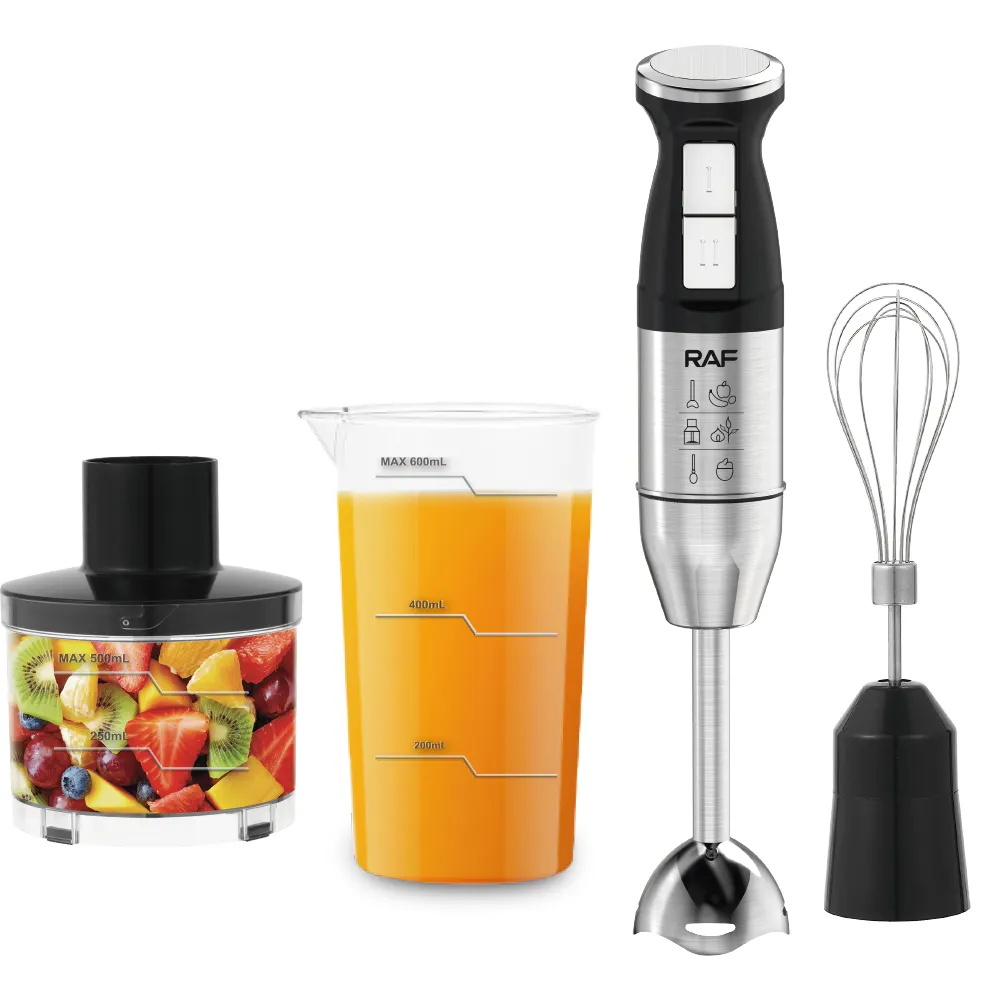 RAF 4-in-1-Neuzugang Handmixer 4-Klingen-Tiefziehmixer-Set mit 600ml Messbecher-Schneidebläse