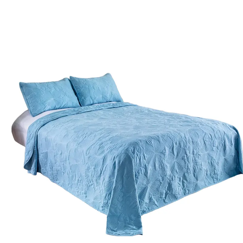 Colcha 100% algodão na cama projetada com a flor butterfuy com par de fronha