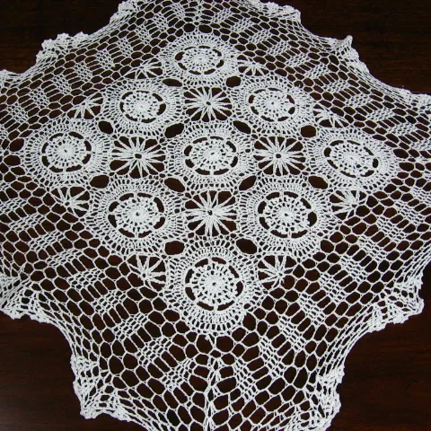 De encaje de crochet de algodón mantel con bordado de la cinta