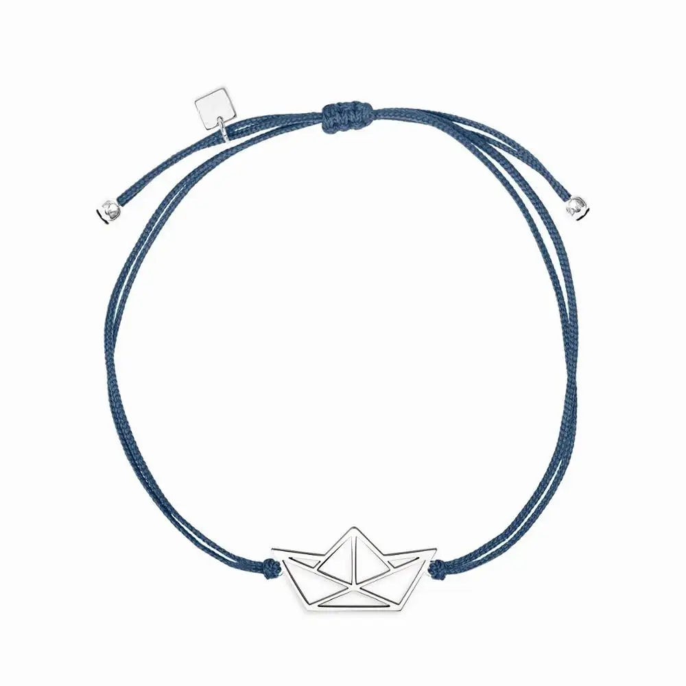 De acero inoxidable joyería de la Amistad cualquier logotipo personalizado cercanas símbolos significado hermosa Origami barco geométrica pulsera de encanto