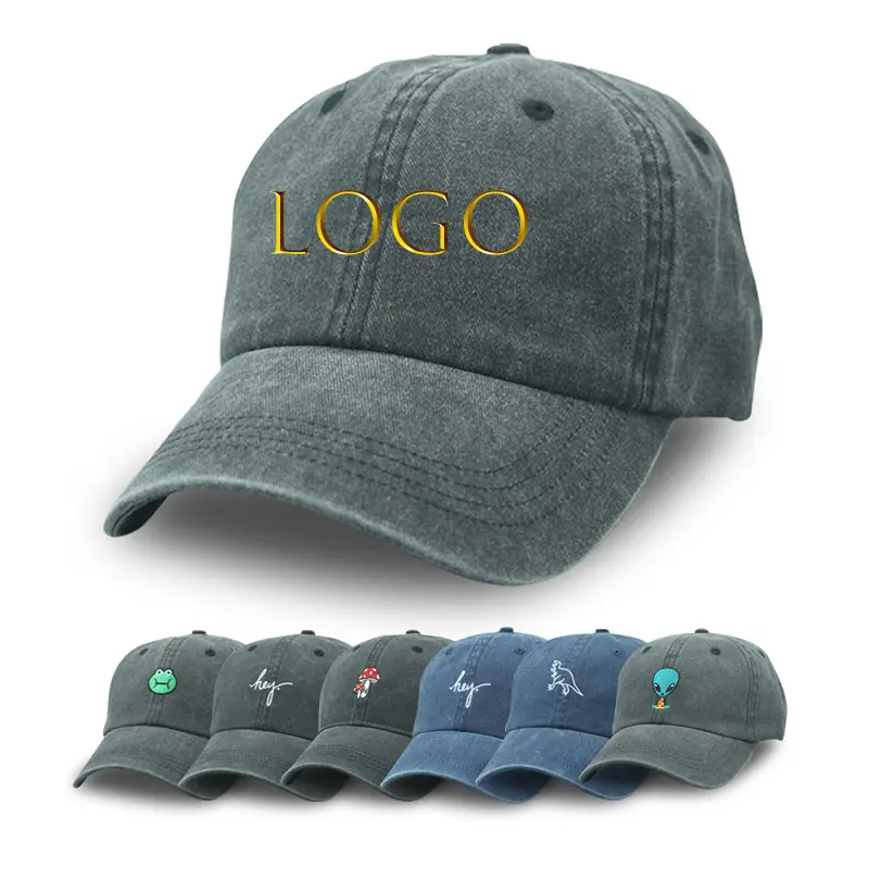 Sombreros de tela acrílica con marco de 6 paneles de algodón de alta calidad, gorras de béisbol con logotipo bordado personalizado para hombres