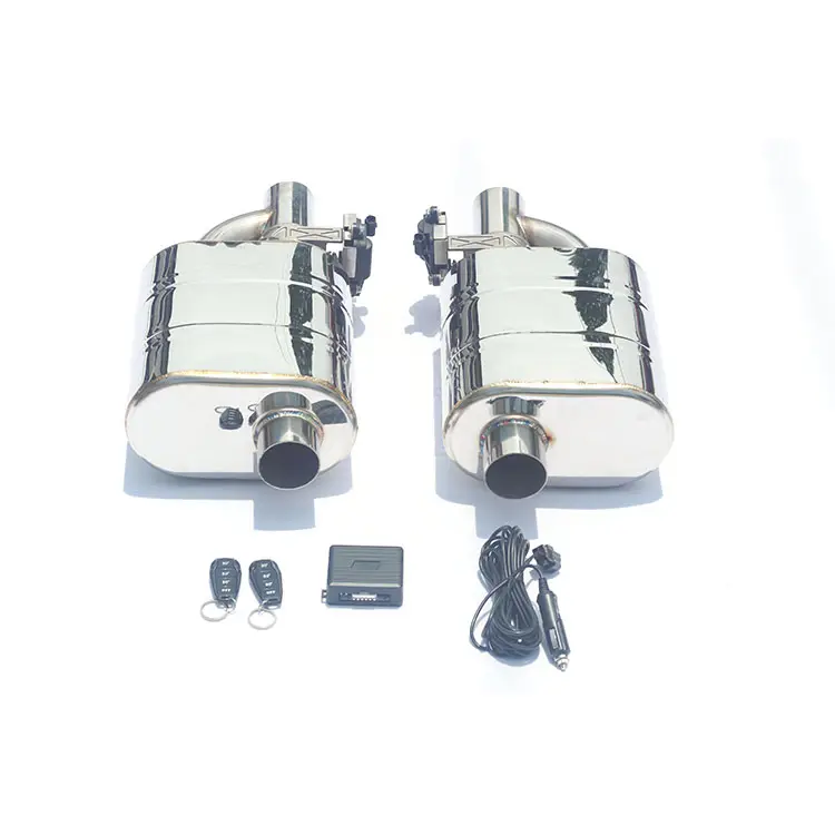 Универсальный автомобильный Выпускной 1 вход 1 выпускной электронный клапан глушитель с двумя глушителями и дистанционным управлением