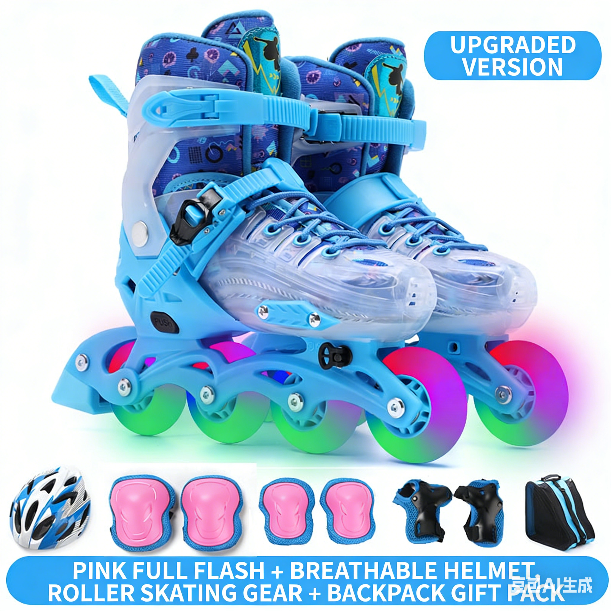 Blue all-flash shoe protective gear-eps helmet bag