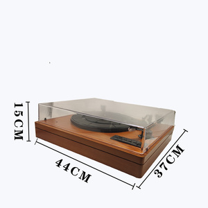 Retro Wooden Built-in Speaker Turntable Record Player, Vinyl Record Player Supports Bluetooth Playback and Automatic Stop - Product Image 4