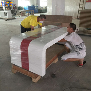 Văn Phòng Thương mại bằng đá cẩm thạch sạc bàn tùy chỉnh rắn bề mặt điện thanh bảng corian văn phòng băng ghế dự bị bàn bàn với ổ cắm điện - Product Image 5