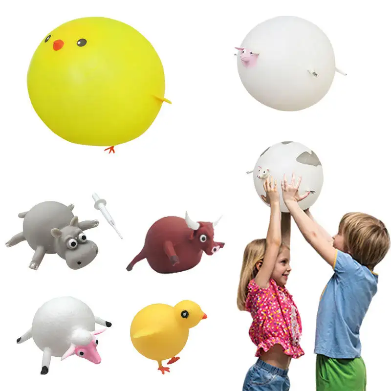 Regalo promozionale decomprimono palle giocattoli divertenti animali che soffiano palline gonfiabili dinosauro palla giocattoli per bambini