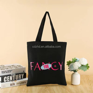 ¡Muestra gratis! Bolso de lona pesado plegable con cremallera Patrón de letras impresas Bolsillo interior Bolso de lona con estampado de colores - Product Image 5