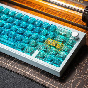 Hawaii degrade mavi şeffaf Keycaps kiraz profil PC malzeme ped baskı 156 tuşları için 61/75/87 mekanik klavye - Product Image 2