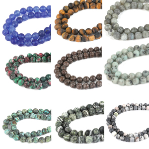 Ücretsiz kargo donuk lehçe mat doğal taş akik Jasper yeşim ametist turkuaz yuvarlak gevşek taş boncuk takı yapımı için - Product Image 5